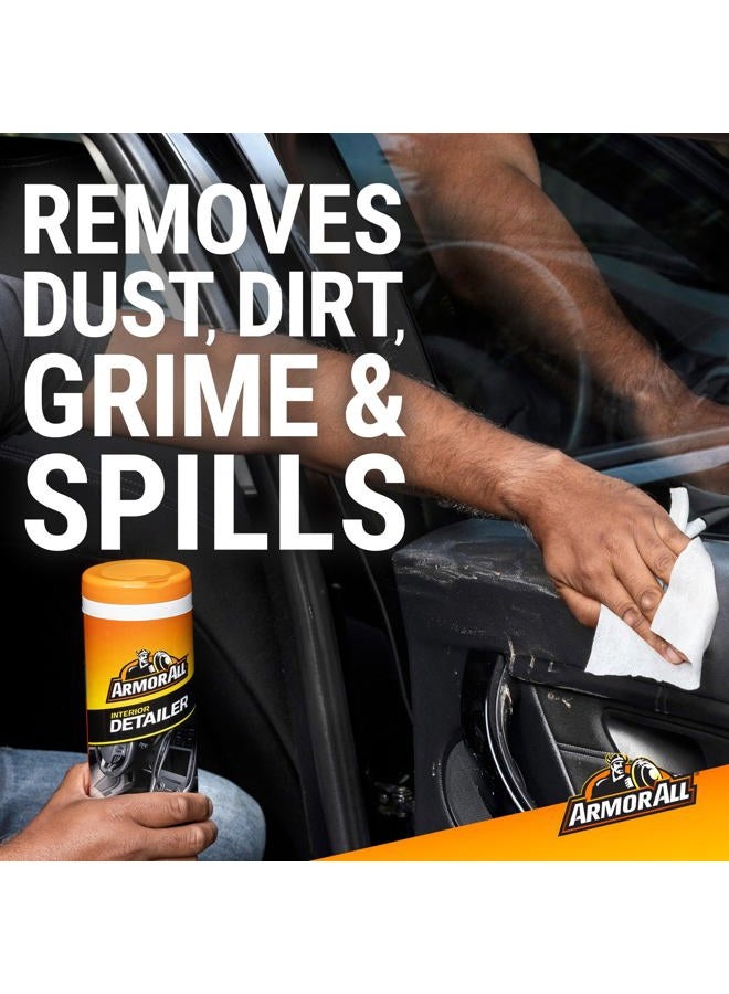 ARMOR ALL مناديل تنظيف السيارة، مناديل داخلية للسيارة لإزالة الأوساخ والغبار، 25 قطعة - Image 2